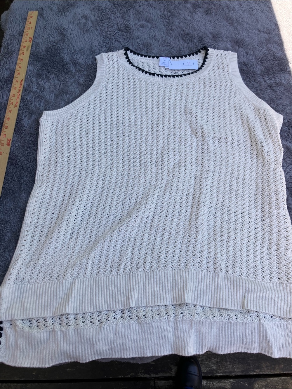 NWT Lane Bryant Sleeveless Sweater Knit Cream Size 18/20